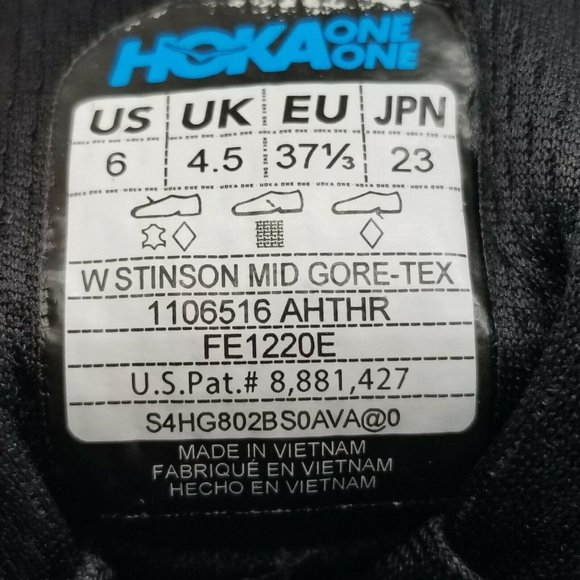 Hoka One One Womens Mid Gore Tex Black Shoes Sz 6 - Picture 8 of 8